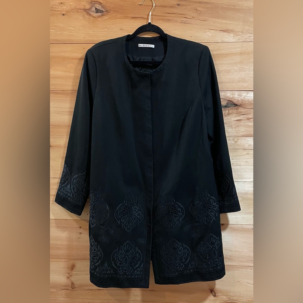 Peter Nygard Black Embroidered Jacket